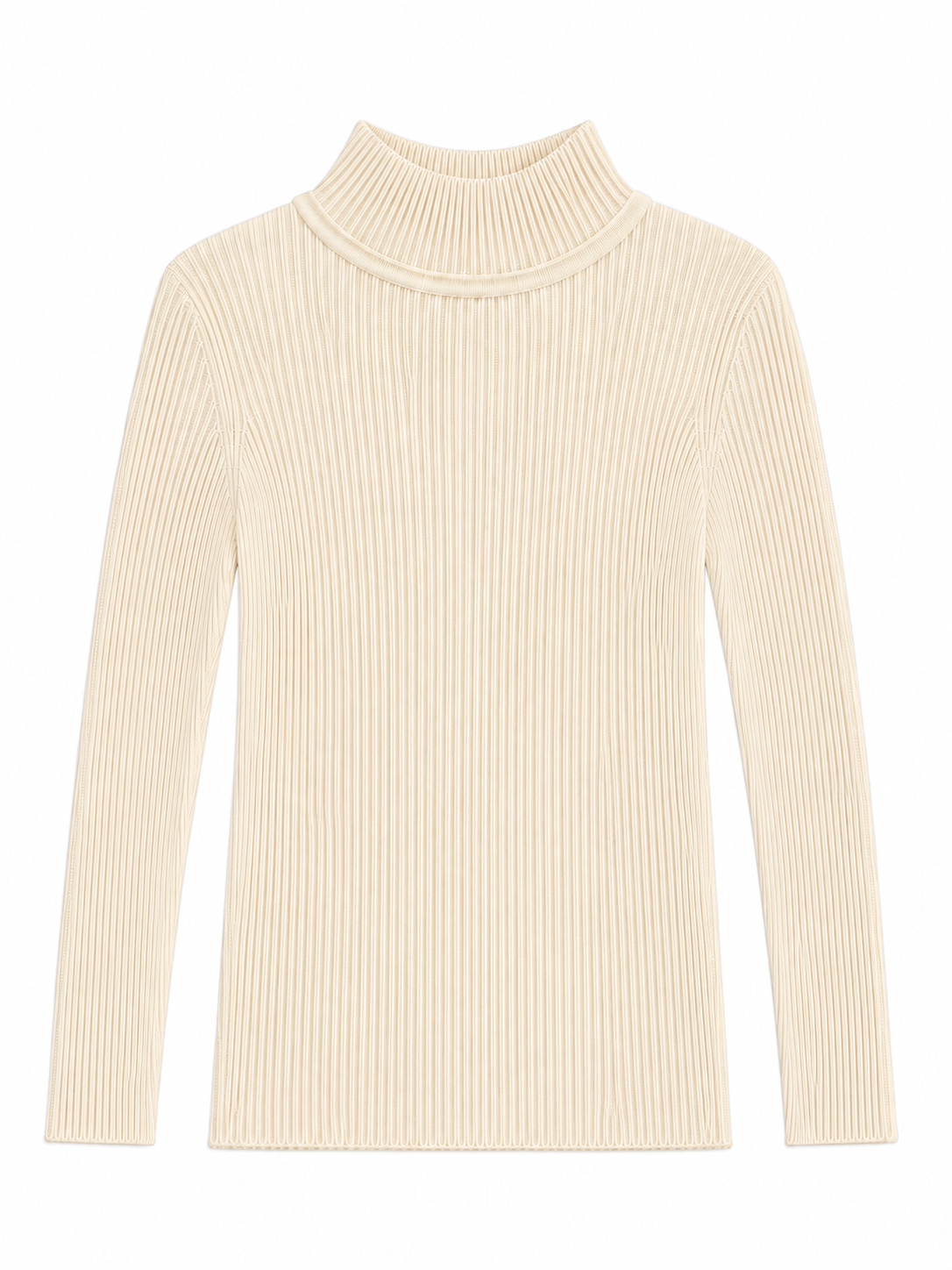Ivory ribbed mock turtleneck sweater for toddlers, kids and preteens.