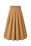 35" Classic Camel Pleated Skirt