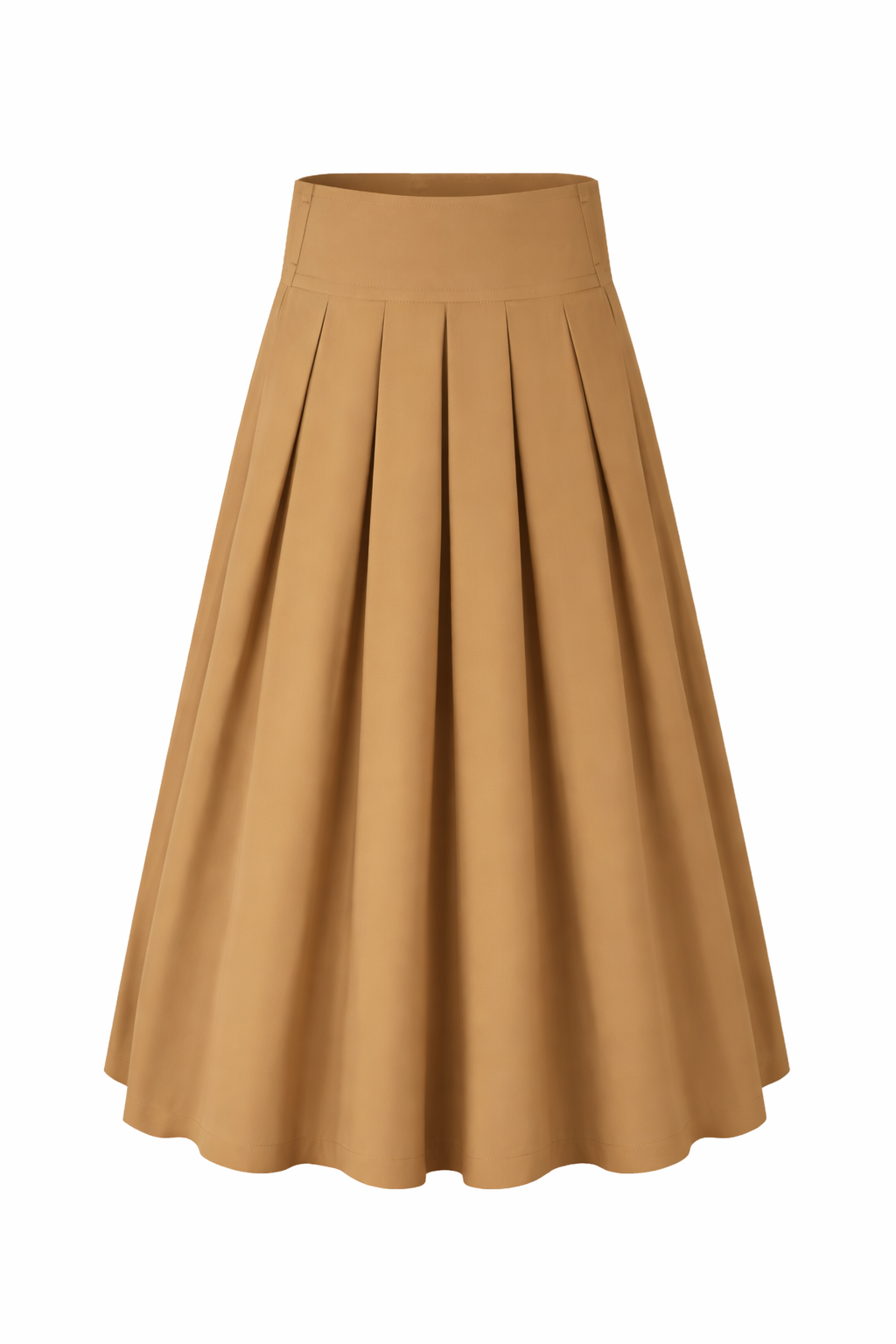 35" Classic Camel Pleated Skirt