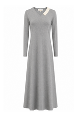 V-Neck Color Block Nightgown