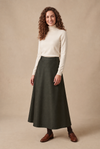 37" Dark Green A-Line Maxi Skirt