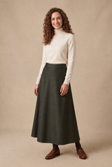 37" Dark Green A-Line Maxi Skirt