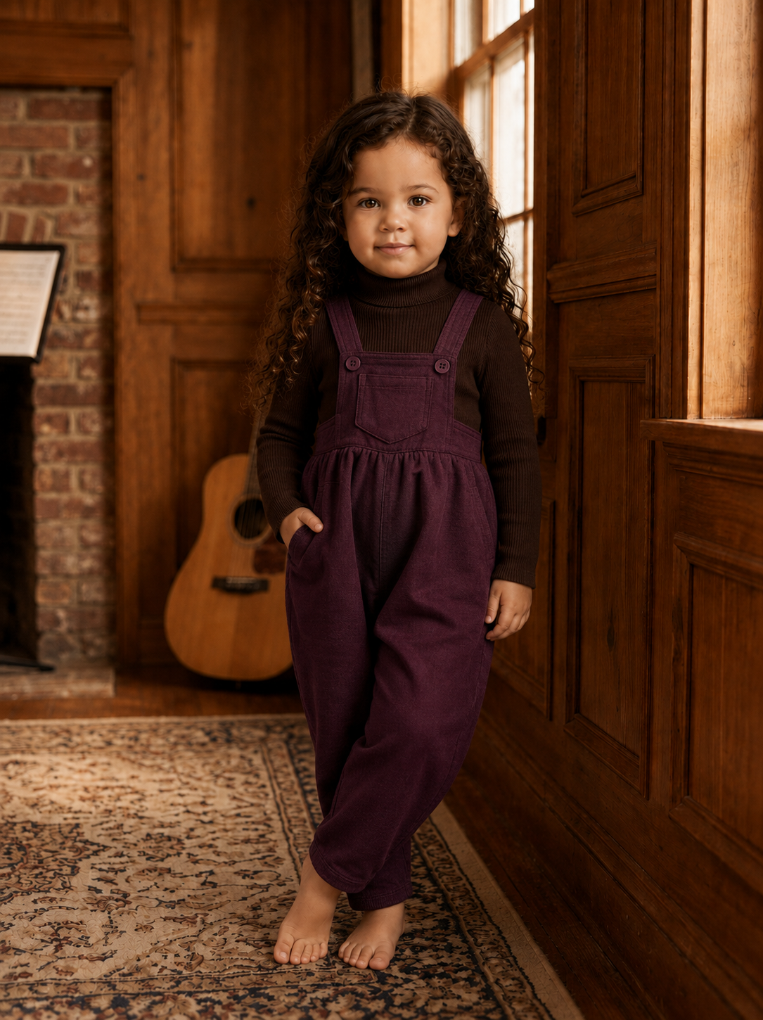 Burgundy Suede Suspender Romper