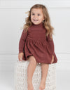 Toddler Girl Corduroy Playwear Set with Matching Turtleneck Cinnamon