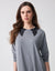 Layered Nursing Nightgown with Lace Faux Collar Heather Gray
