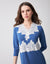 Lace Trimmed V-Neck Nightgown with Front Buttons Azure