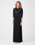 Pull On Layered Nursing Nightgown with Contrast Stitched Waves Black