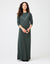 Pull On Layered Nursing Nightgown with Contrast Stitched Waves Hunter