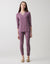 Soft Pajama Legging Set with Satin Trimmed Vneck Lilac