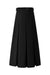 37" Black Pleated Midi Skirt With Side Buckles