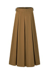 37" Light Brown Pleated Midi Skirt