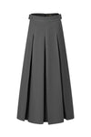 37" Grey Pleated Midi Skirt