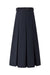 37" Navy Pleated Skirt With Side Buckles
