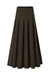 37" Dark Brown Pleated Midi Skirt With Belt Loops