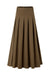 37" Light Brown Pleated Midi Skirt With Belt Loops
