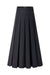 37" Navy Pleated Midi Skirt With Belt Loops