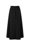 37" Black A-Line Midi Skirt With Front Detail