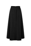 37" Black A-Line Midi Skirt With Front Detail
