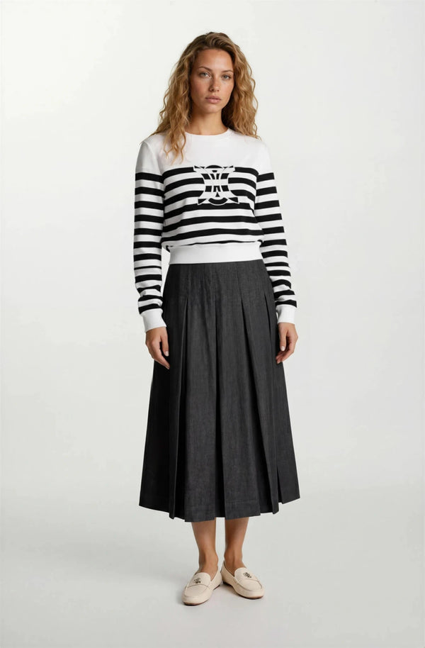 Striped Logo Sweatshirt Black White