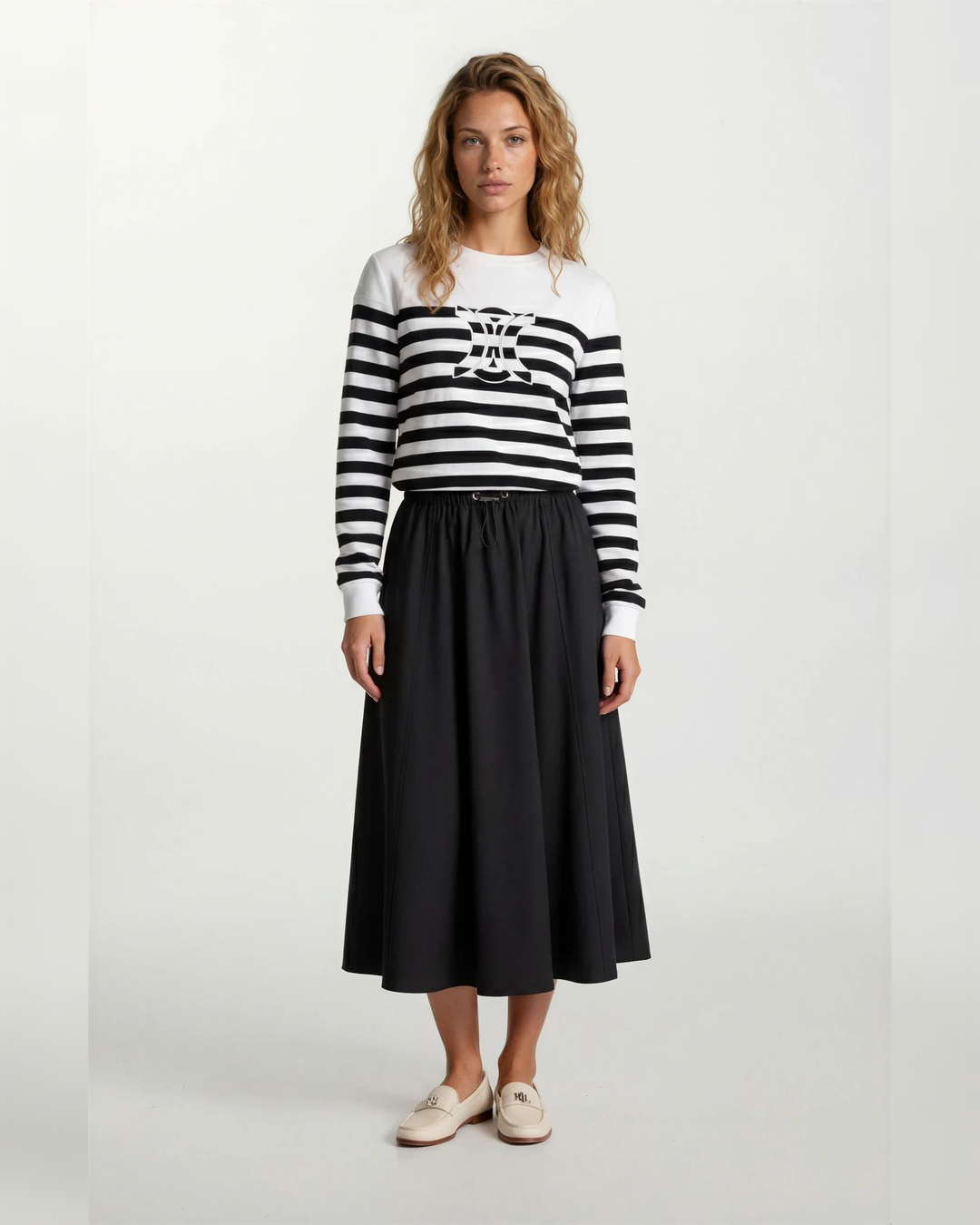 Striped Logo Sweatshirt Black White