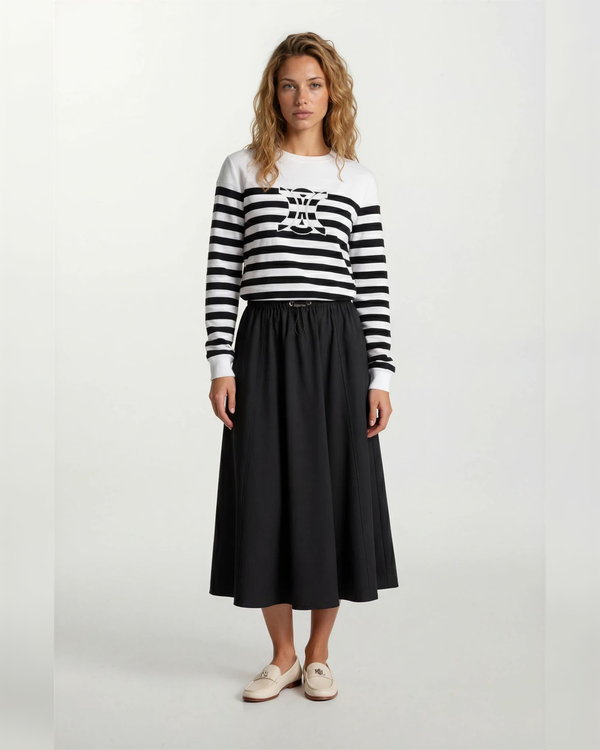 Striped Logo Sweatshirt Black White