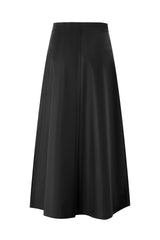 35" Black A-Line Midi Skirt