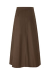 35" Light Brown A-Line Midi Skirt