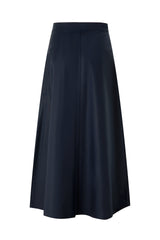 35" Navy A-Line Midi Skirt