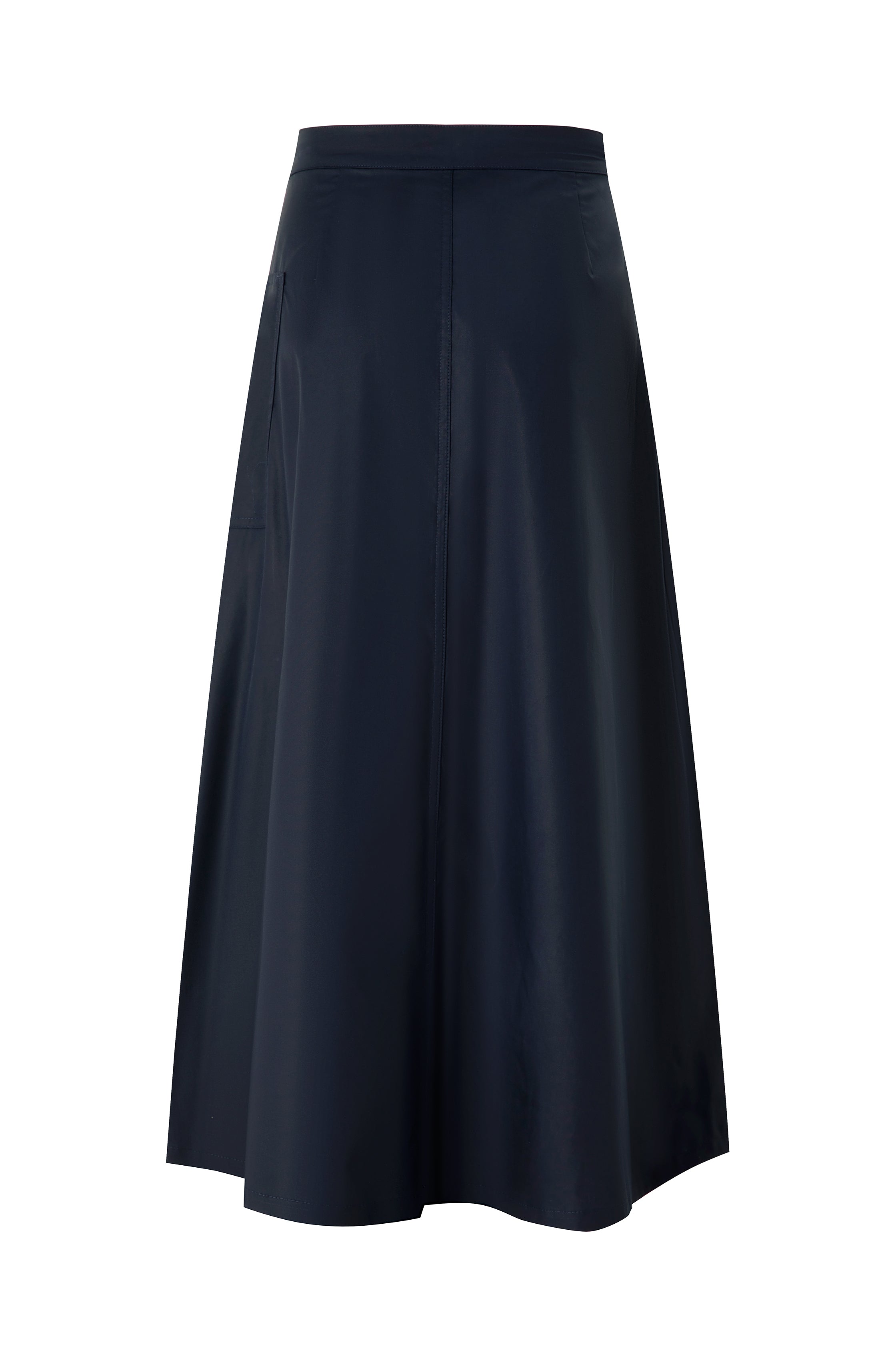 35" Navy A-Line Midi Skirt