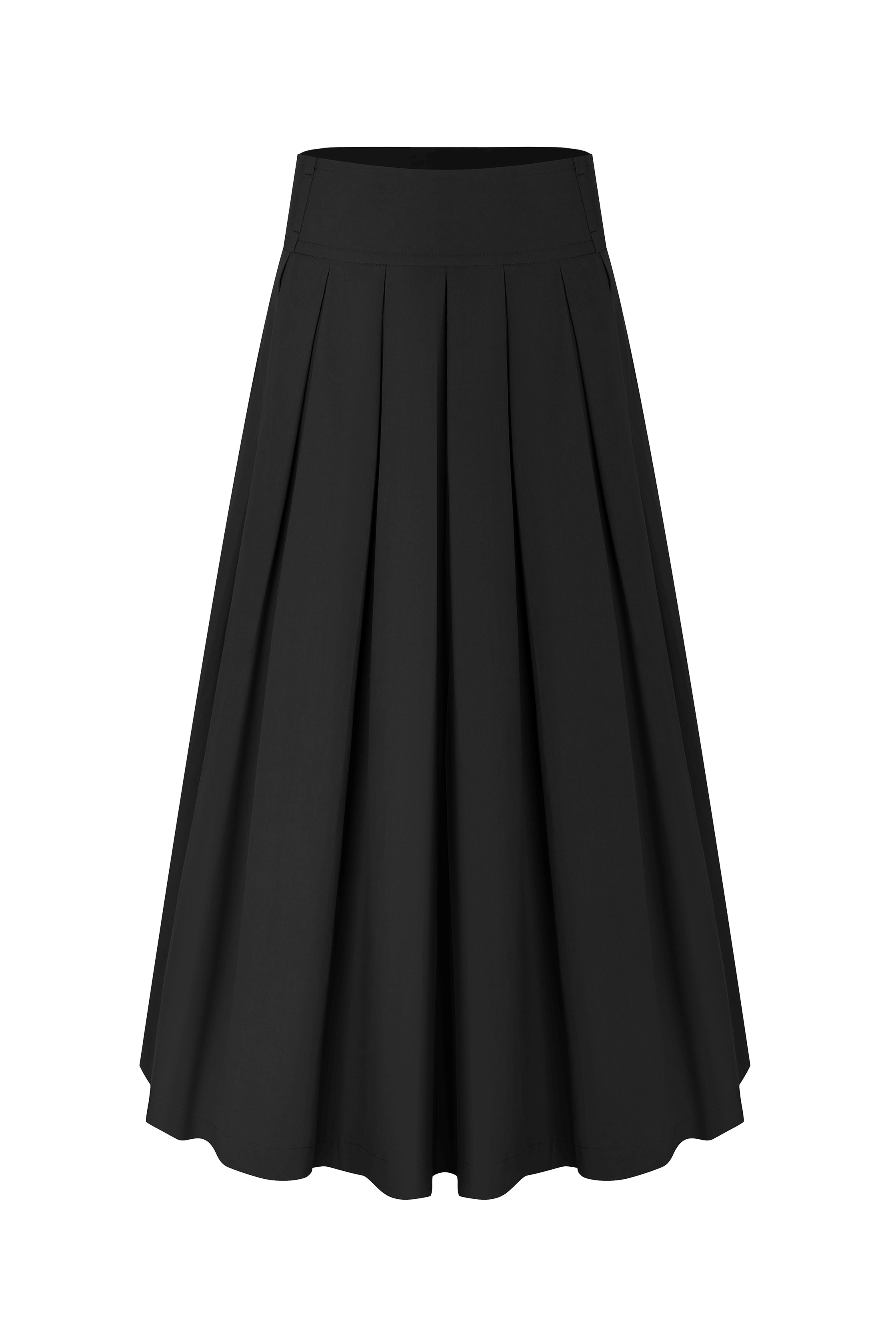 35" Classic Black Pleated Skirt