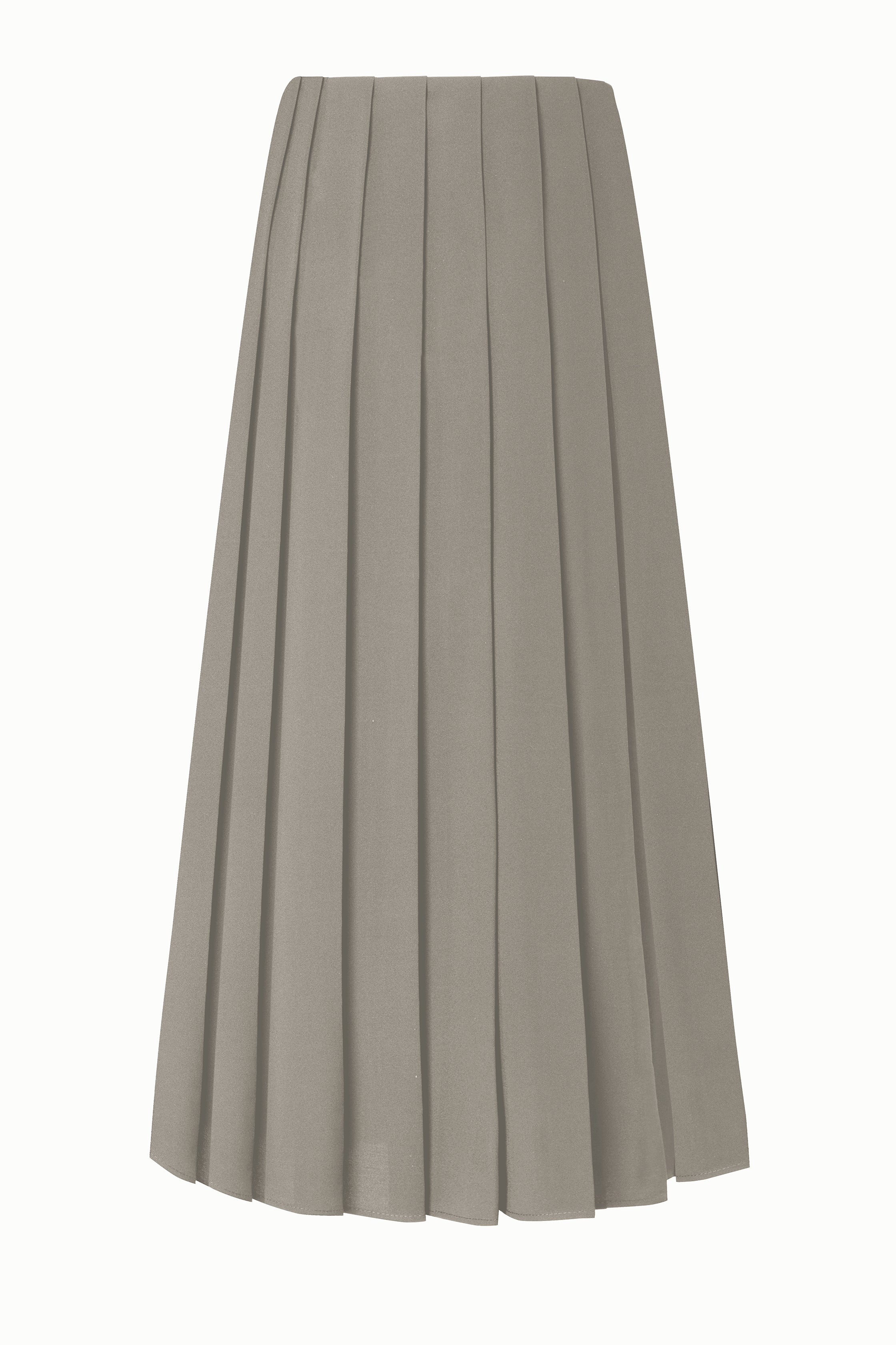 34" Buckle Detail Pleated Skirt Grey