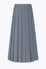 34" Buckle Detail Pleated Skirt Blue