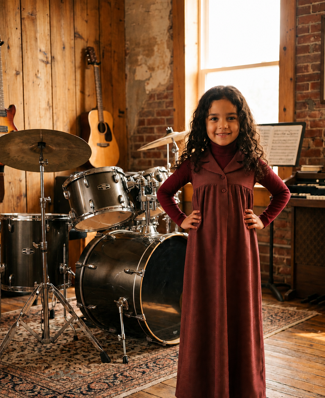 Burgundy Textured Collar Maxi Dress