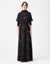 Embroidered Jersey Funnel Neck Maxi Dress Shabbos Robe Coral