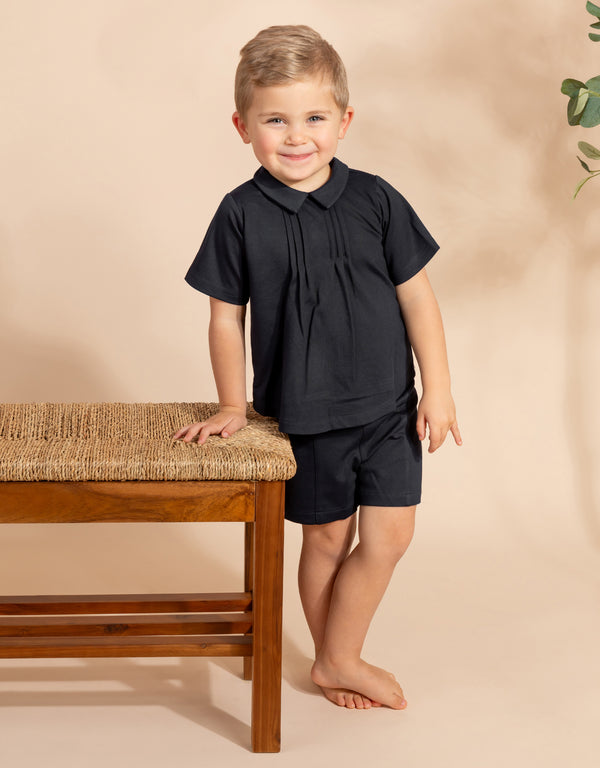 Toddler Boy Pintucked Jersey Playwear Set