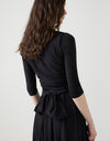 Sleeveless Rayon Maxi Dress with Multi Option Wrap Around Sash Black