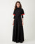 Waisted Jersey Maxi Dress Shabbos Robe with Contrast Cuffs Red