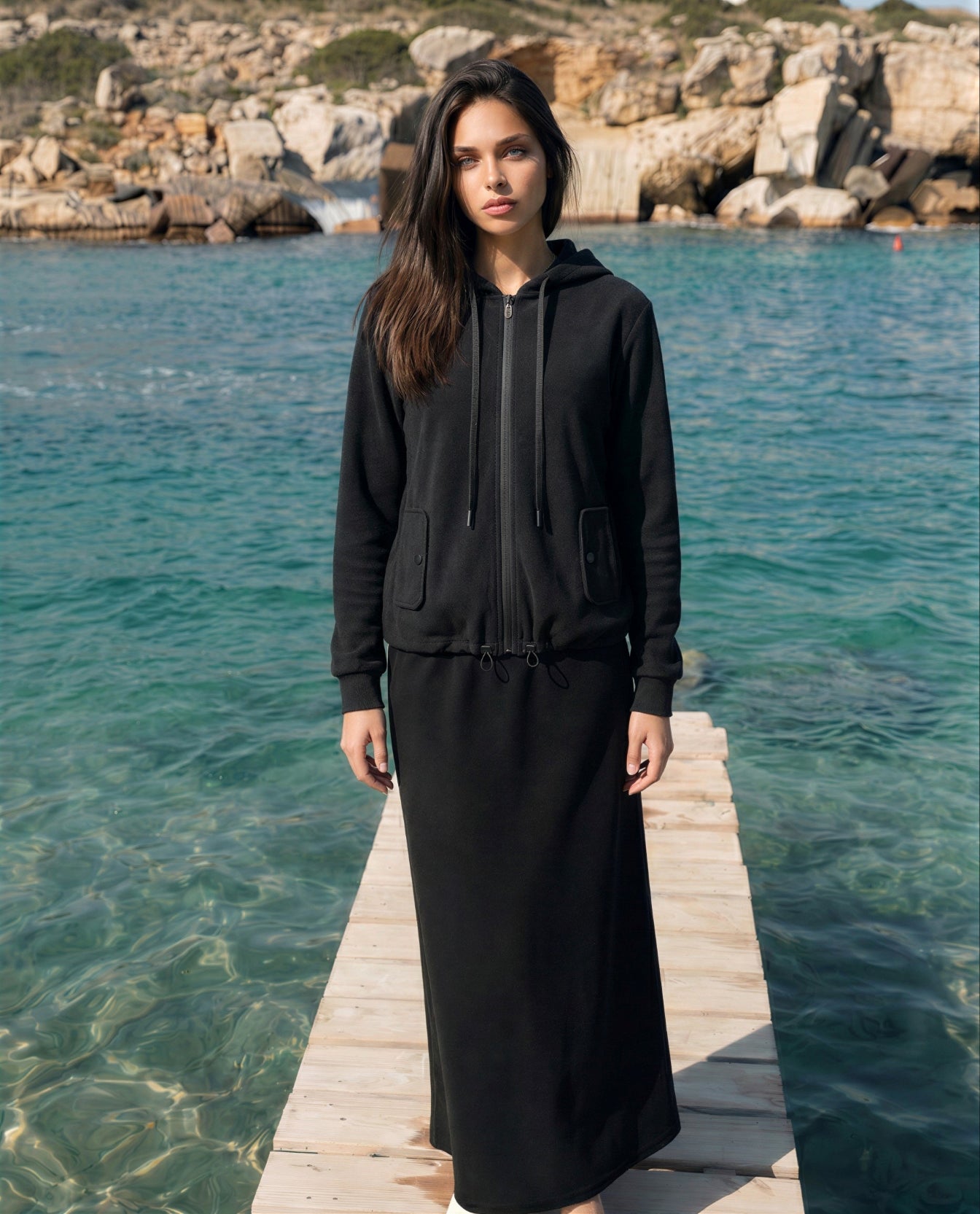 Black Terry Skirt