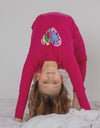 Pima Cotton Enjoy Pinks Kids Pajamas Legging Playwear Set Hot Pink