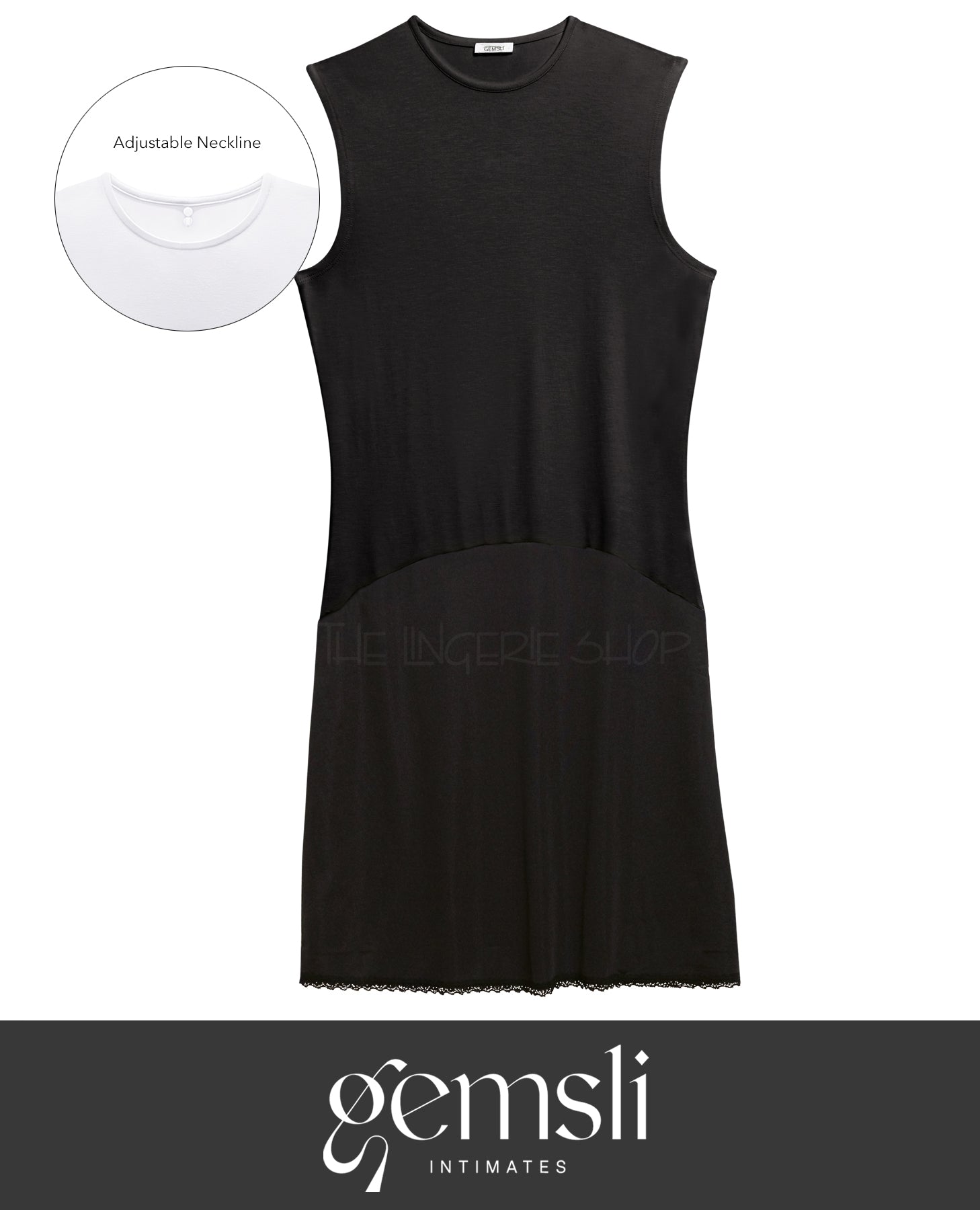 Gemsli FK314 Adjustable Crew Neck Solid Color Combination Full Slip
