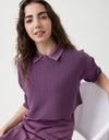 Ribbed Cropped Crewneck Top Lavender