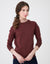 Cactus® French Terry Mock Layered Sweatshirt Burgundy with Pink