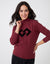 Cactus® Ribbed Funnel Top with Flocked Logo Burgundy