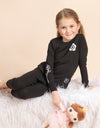 Pima Cotton Kids Pajamas Legging Playwear Set Daisy Dips Black