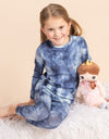Pima Cotton Kids Pajamas Legging Playwear Set Denim Wash Blue