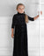 Girls Velour Button Down Embroidered Maxi Jumper Shabbos Robe with Straps