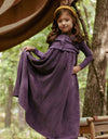 Girls Corduroy Maxi Dress Shabbos Jumper and Matching Cardigan Set Purple