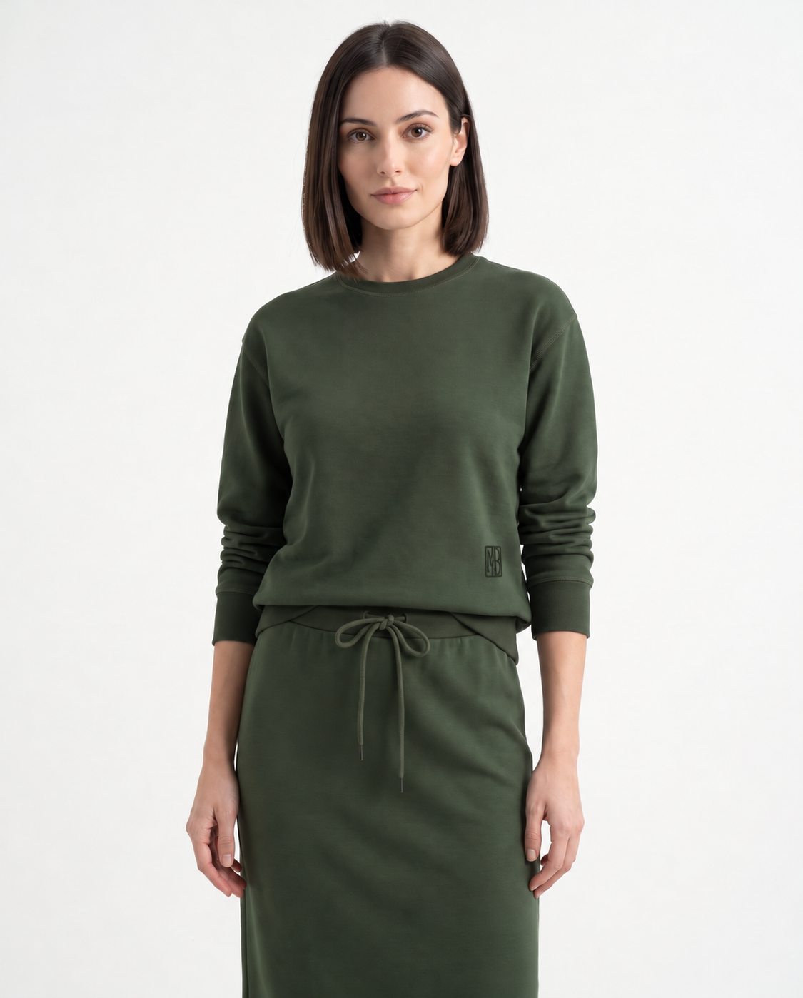 Olive Monogram Crewneck Sweatshirt
