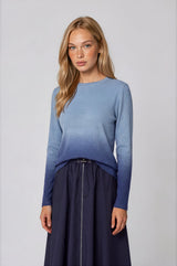 Soft Ombre Ribbed Top Denim