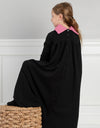 Girls Maxi Dress Shabbos Robe Pink Fuzzy Collar